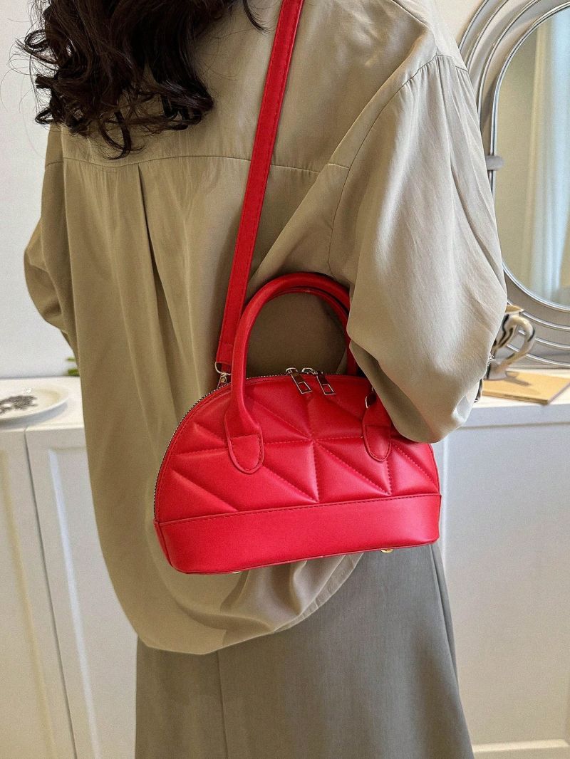 Quilted Dome Bag Small Double Handle Zipper