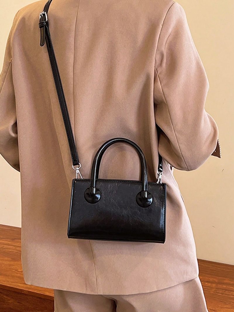 Minimalist Square Bag Mini Double Handle Zipper