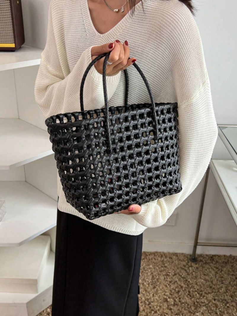 Hollow Out Design Top Handle Bag Double Handle