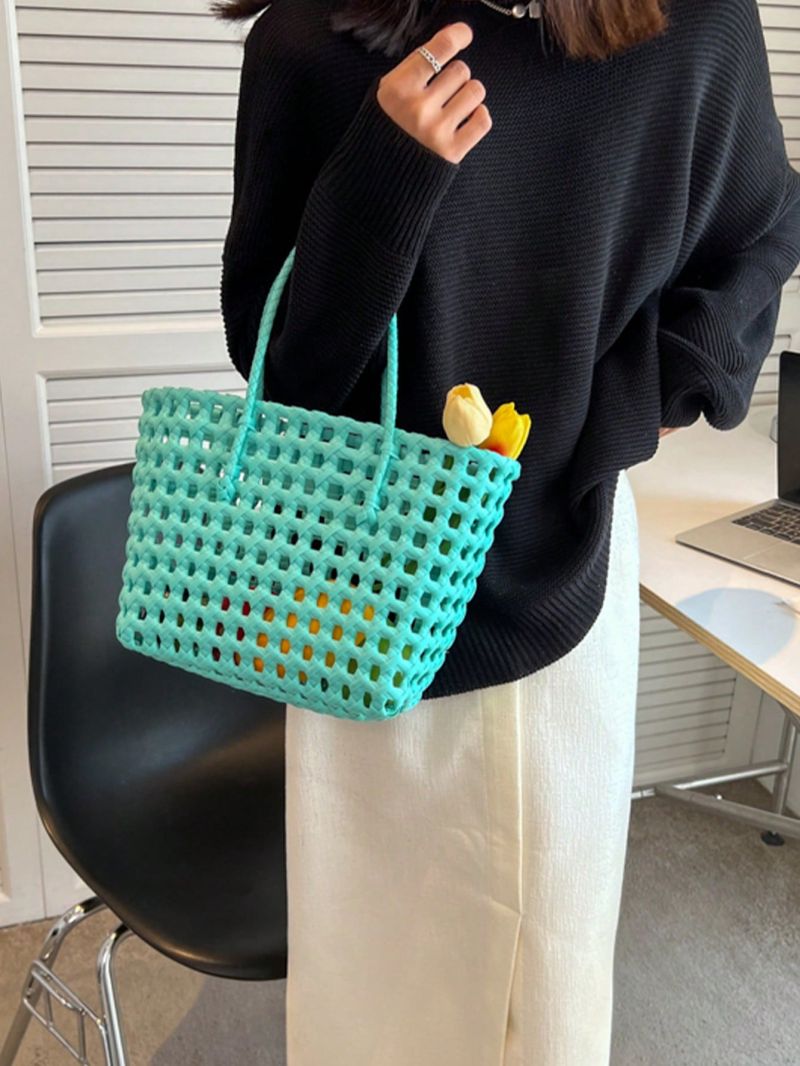 Hollow Out Design Top Handle Bag Double Handle