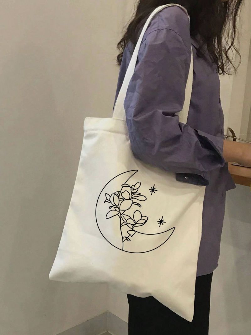 Flower Graphic Shopper Bag Small Double Handle