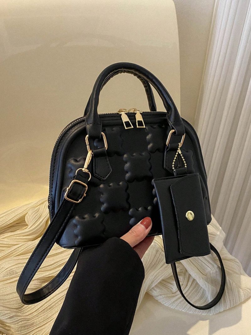 Small Dome Bag Cookie Embossed With Coin Purse