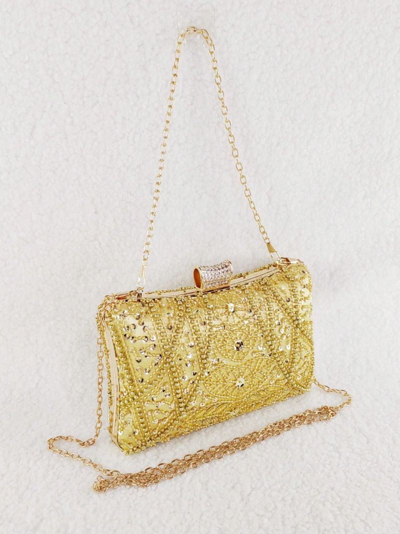 Mini Box Bag Rhinestone Decor Chain Strap