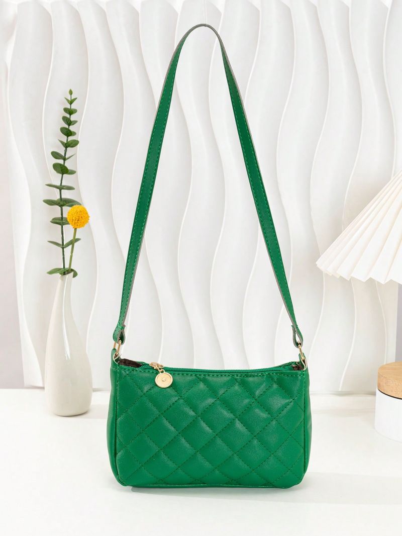 Mini Hobo Bag Quilted Green Fashionable