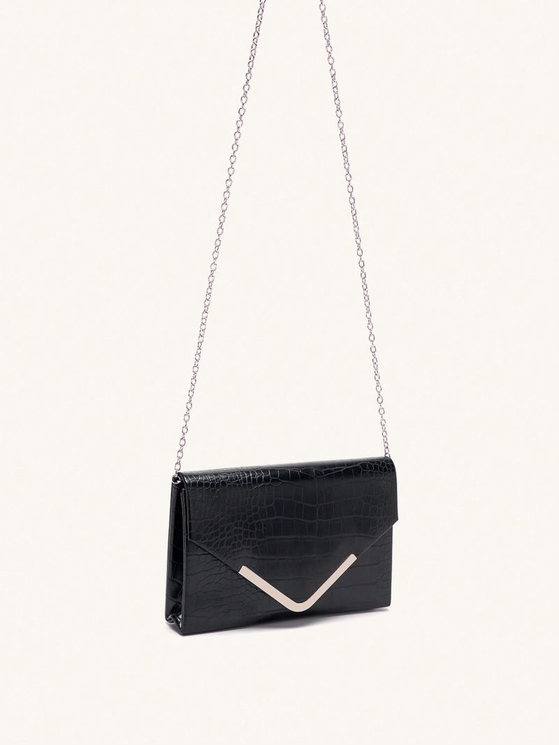 Small Envelope Bag Crocodile Print Chain