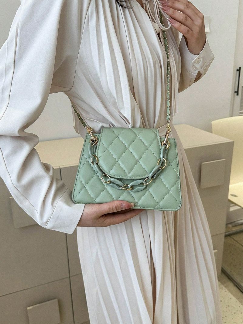 Quilted Square Bag Small Flap