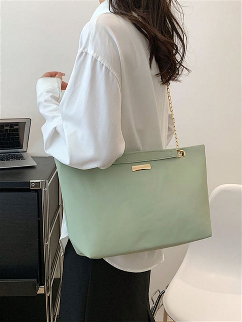 Metal Decor Shoulder Tote Bag Grommet Eyelet Detail