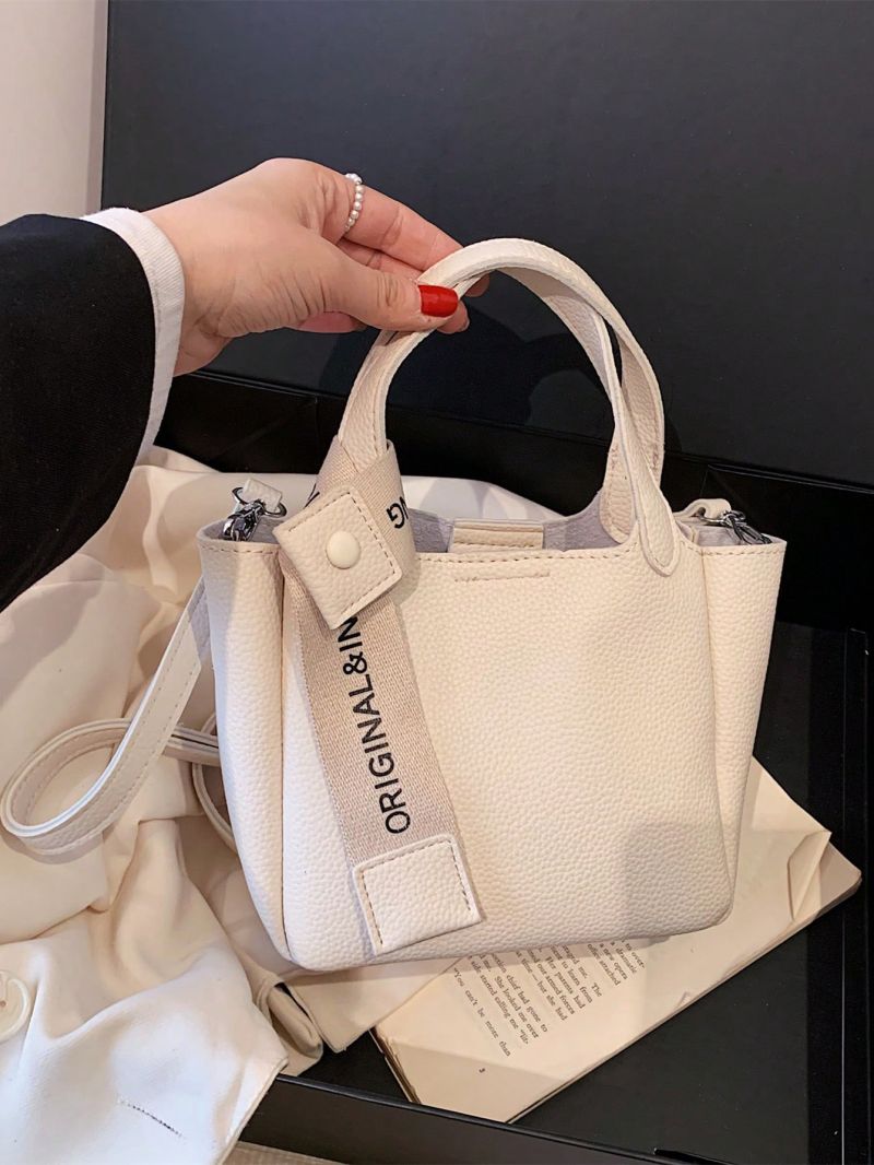 Bucket Bag Litchi Embossed