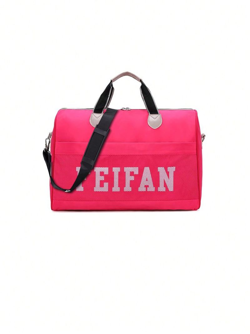 Letter Graphic Double Handle Travel Bag Large Capacity