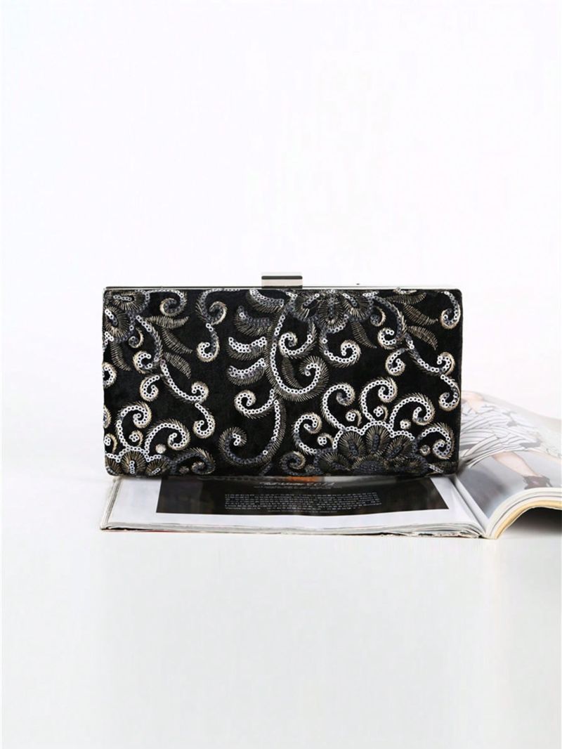 Small Box Bag Sequin Decor Embroidered Detail