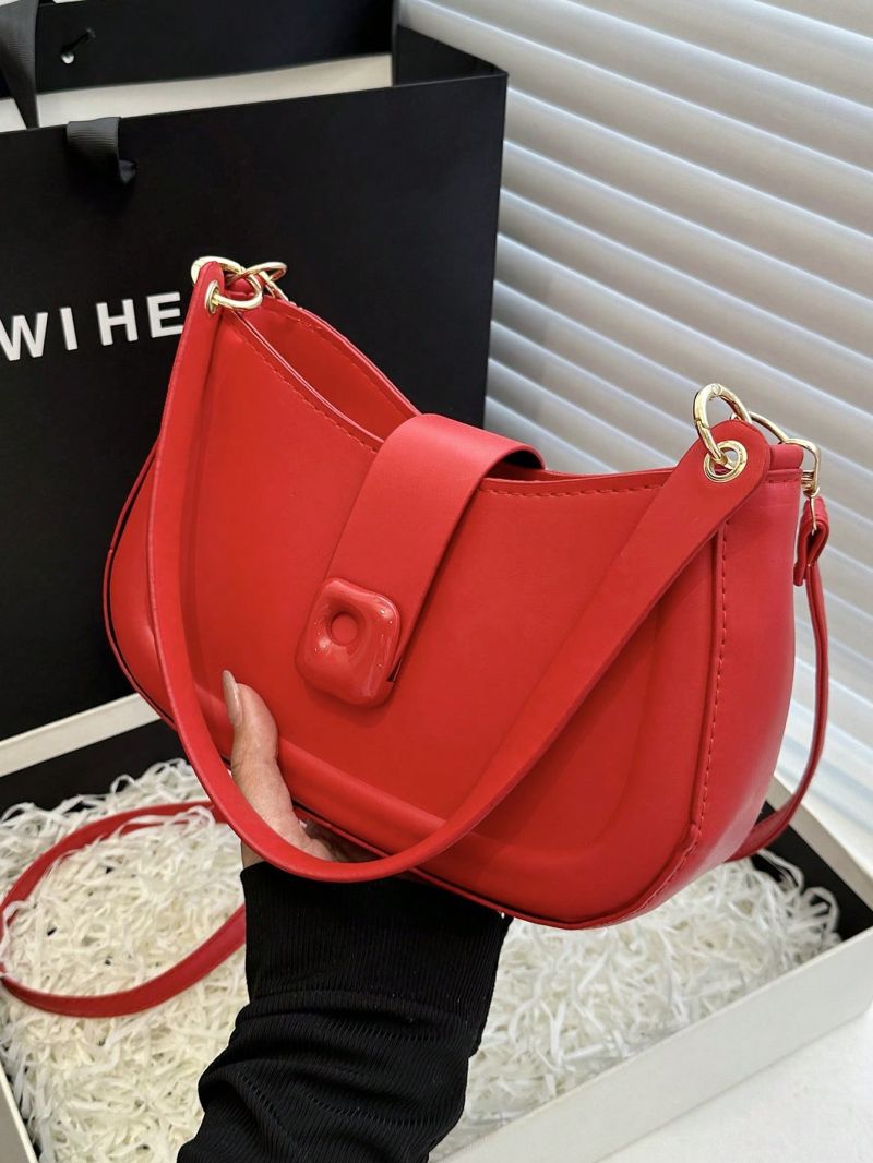 Small Zipper Hobo Bag Minimalist Metal Decor