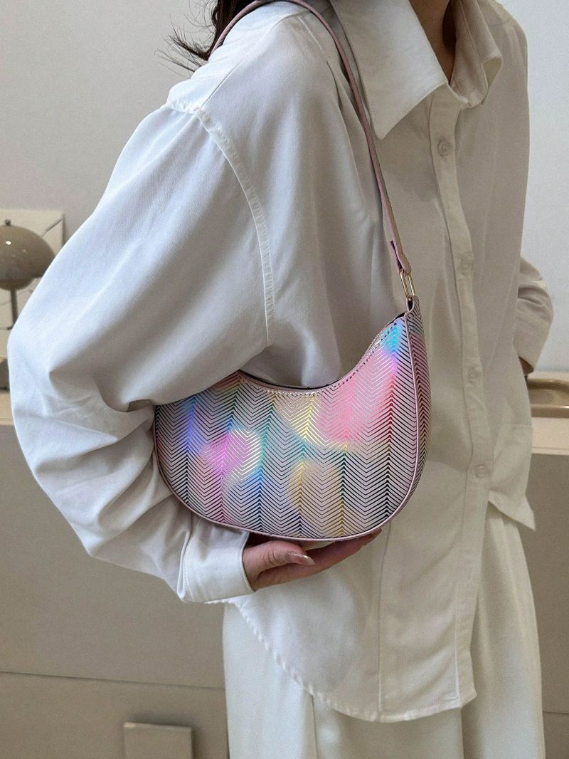 Small Hobo Bag Striped Pattern Colorblock For Daily