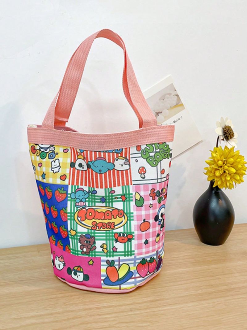 Medium Satchel Bag Cartoon Pattern Double Handle