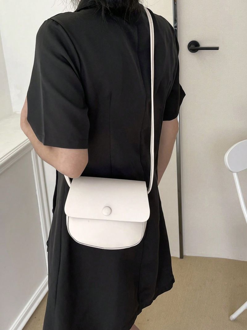 Mini Flap Saddle Bag Button Decor