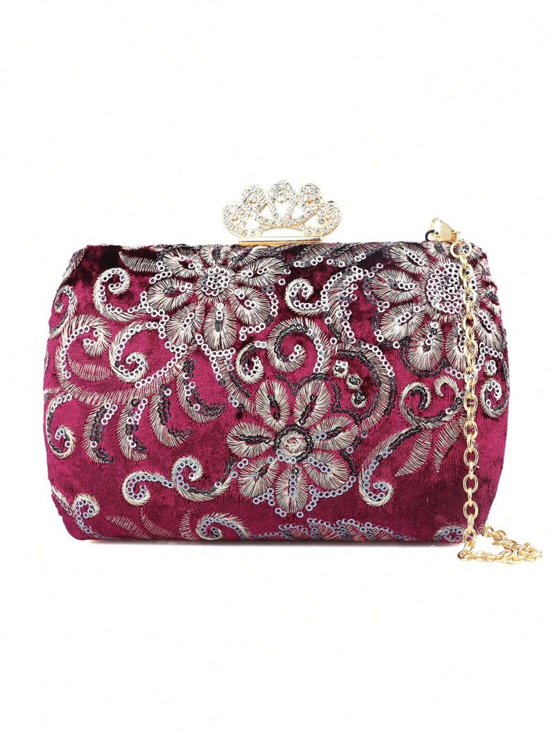 Mini Box Bag Sequin Decor Embroidered Detail