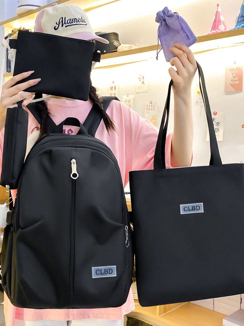 5pcs Bag Set Backpack Tote Crossbody Bag Pencil Case Coin Purse