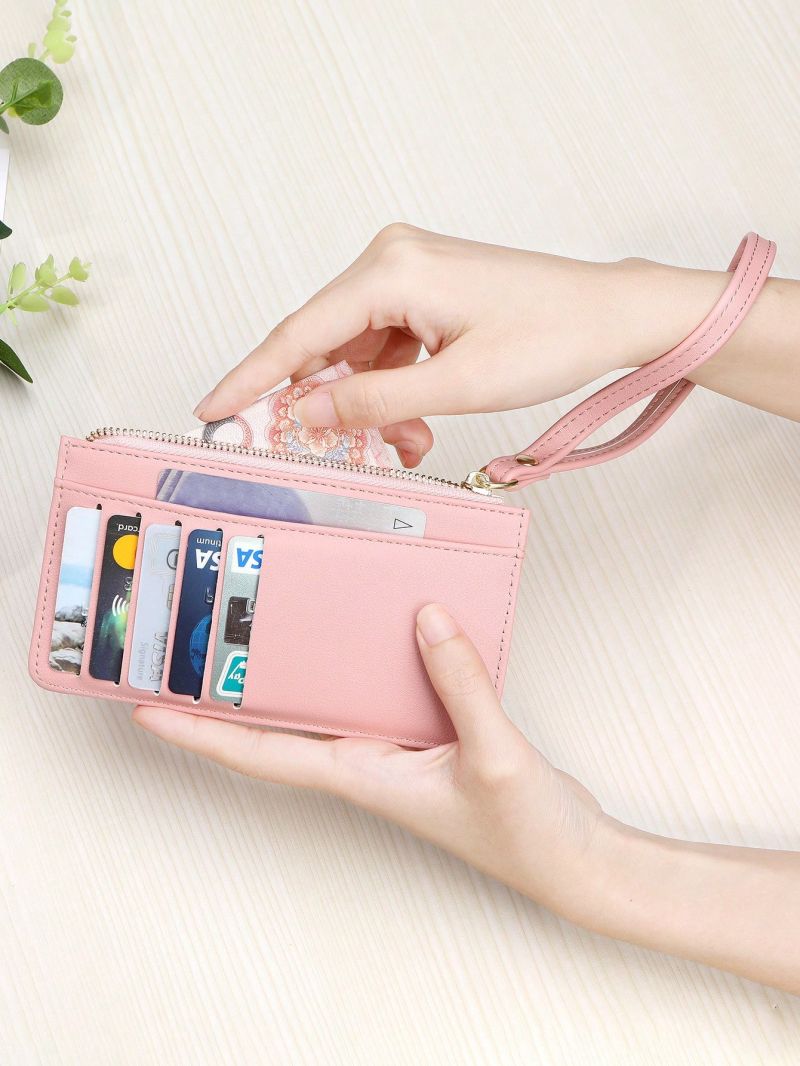 Solid Color Card Holder Zipper