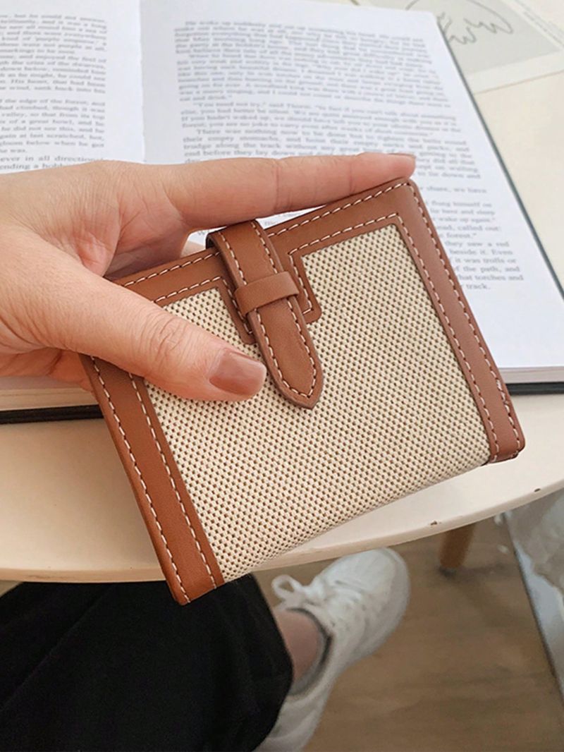 Colorblock Small Wallet Bi-Fold For Daily