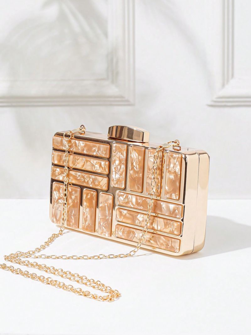 Mini Box Bag Chain Geometric Decor