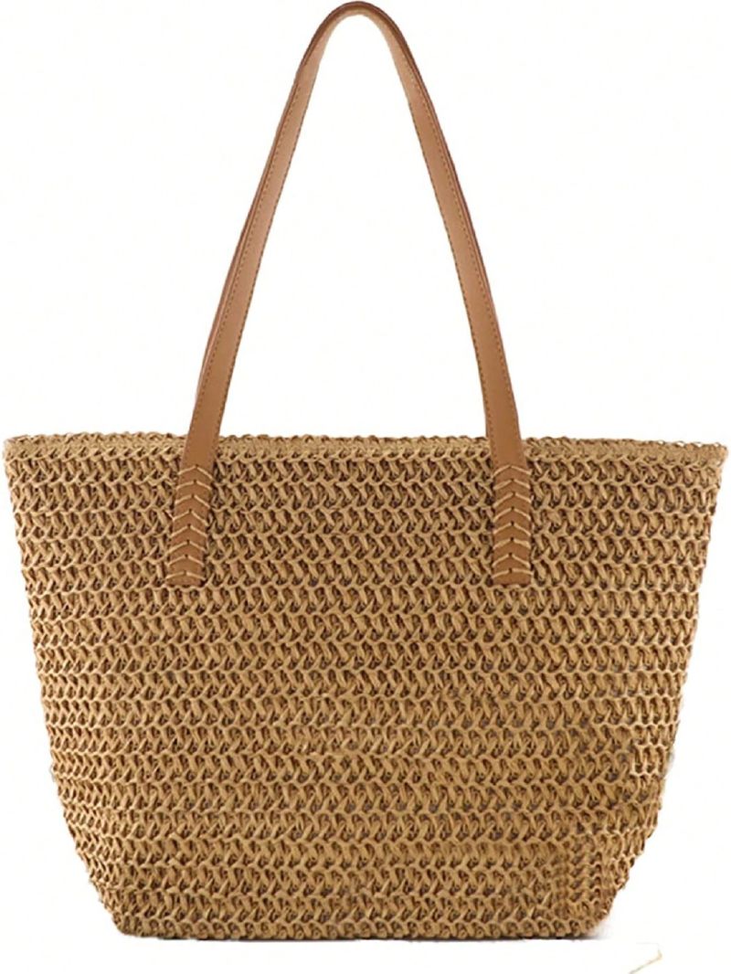 Large Straw Beach Bag For Women, Straw Handbag Woven Tote Bag