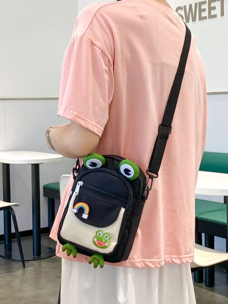 Mini Novelty Bag Cartoon Frog Design 2 Random Badges Decor