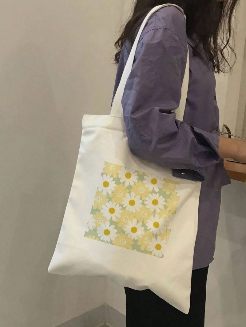 Flower Graphic Shopper Bag Small Preppy