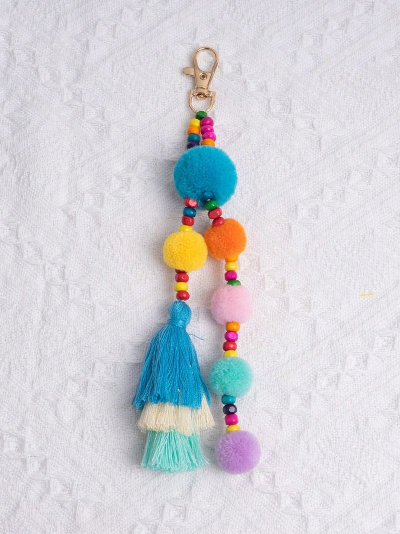 Pom Pom & Tassel Decor Bag Charm