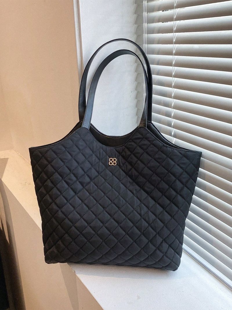 Quilted Shoulder Bag Medium Metal Decor