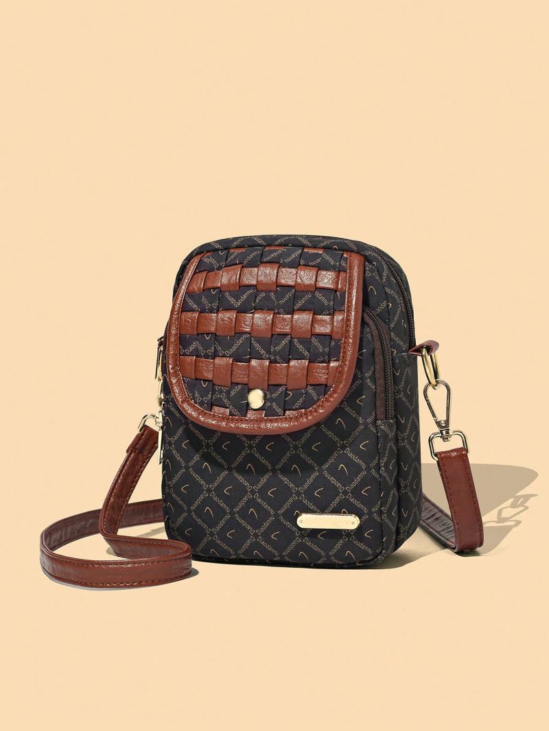 Mini Square Bag Geometric Pattern Braided Design