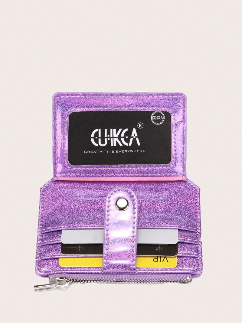 Heart Detail Card Holder Metallic Pattern Multi-Card Card Organizer for Storage Credit Cards