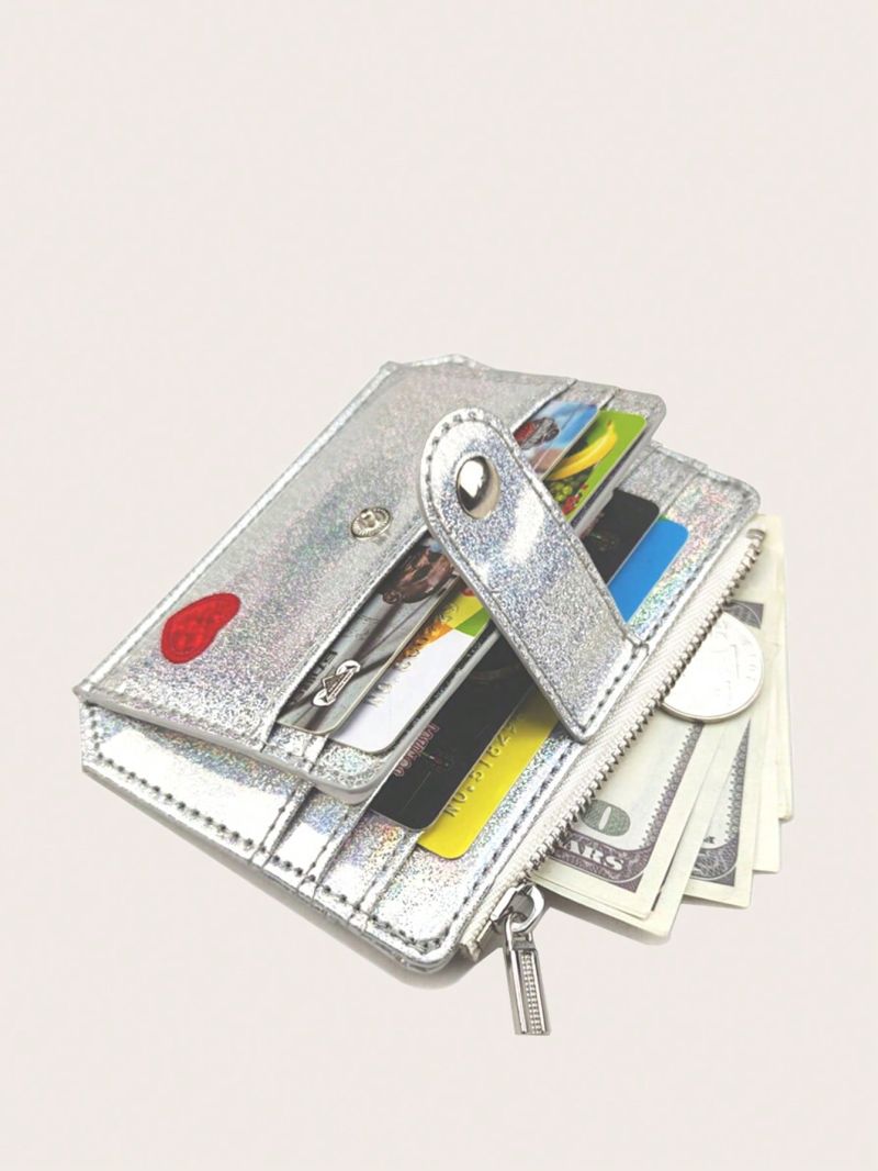 Heart Detail Card Holder Metallic Pattern