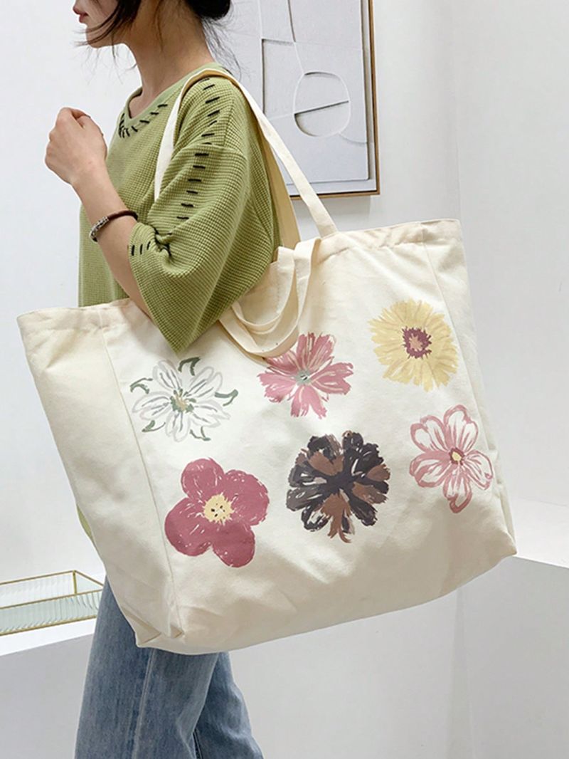 Floral Print Shopper Bag Casual Large Capacity