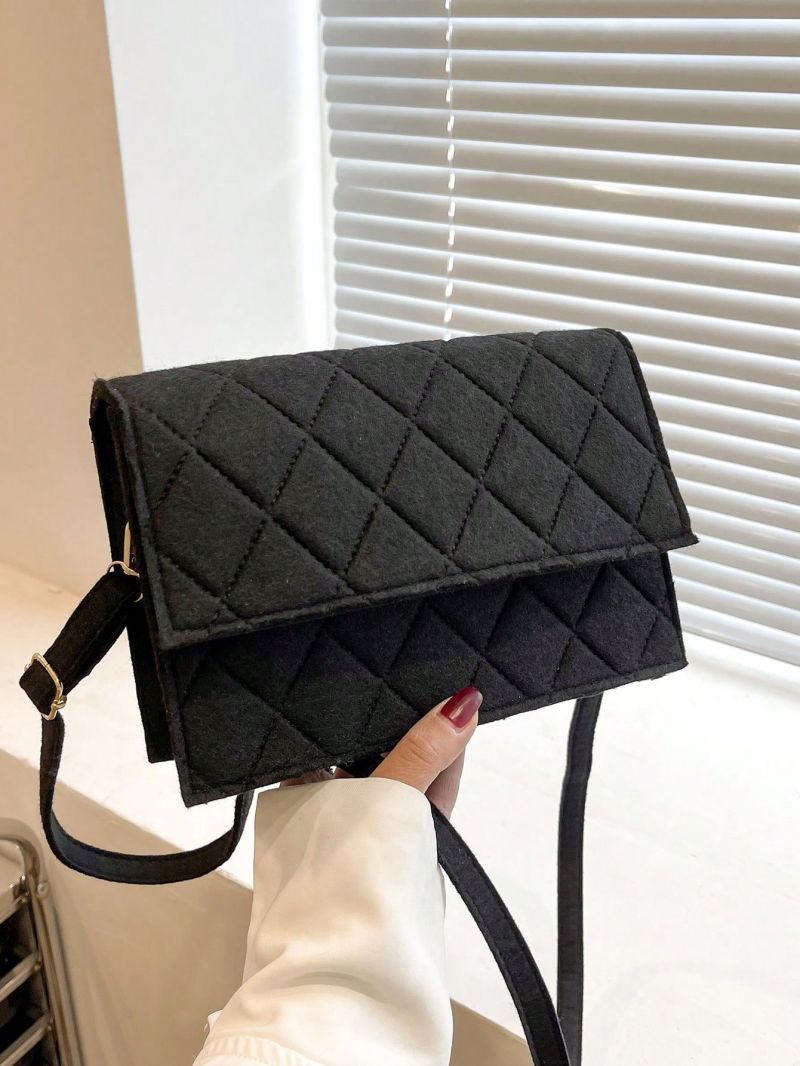 Small Square Bag Crocodile Embossed Flap