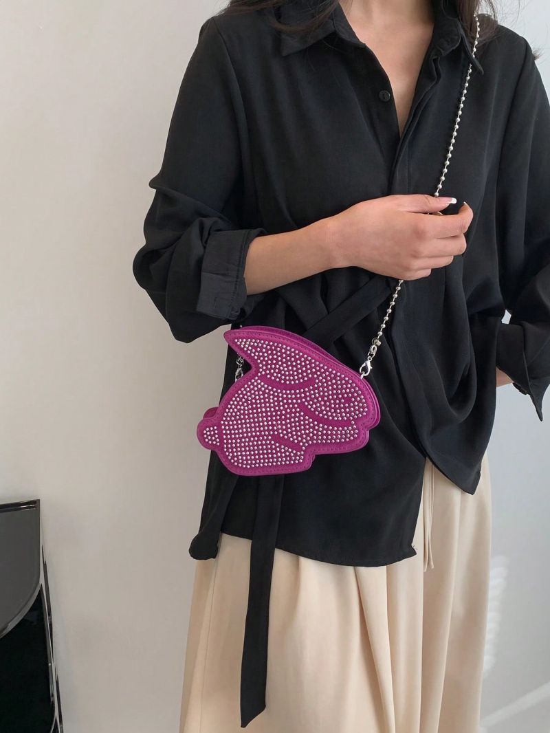 Mini Novelty Bag Studded Decor Rabbit Design