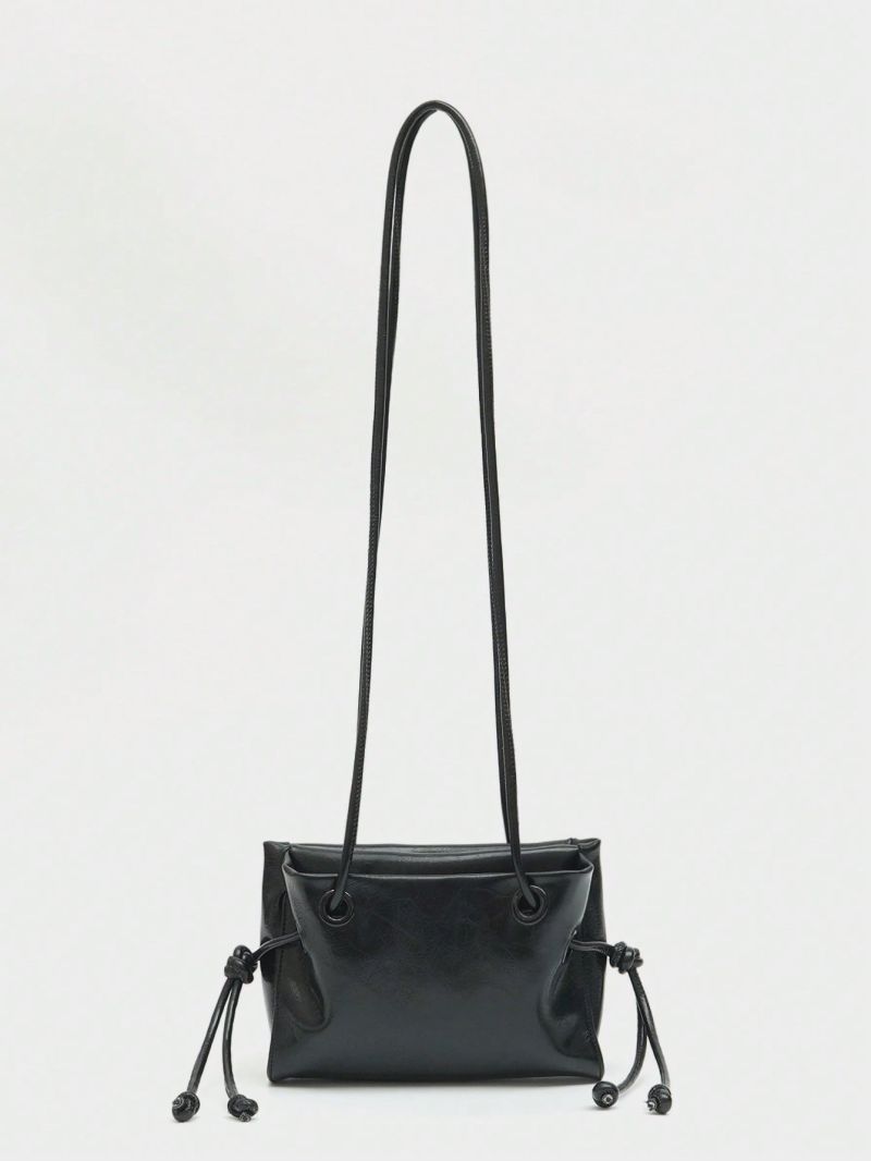 Small Square Bag Knot Design Minimalist Black