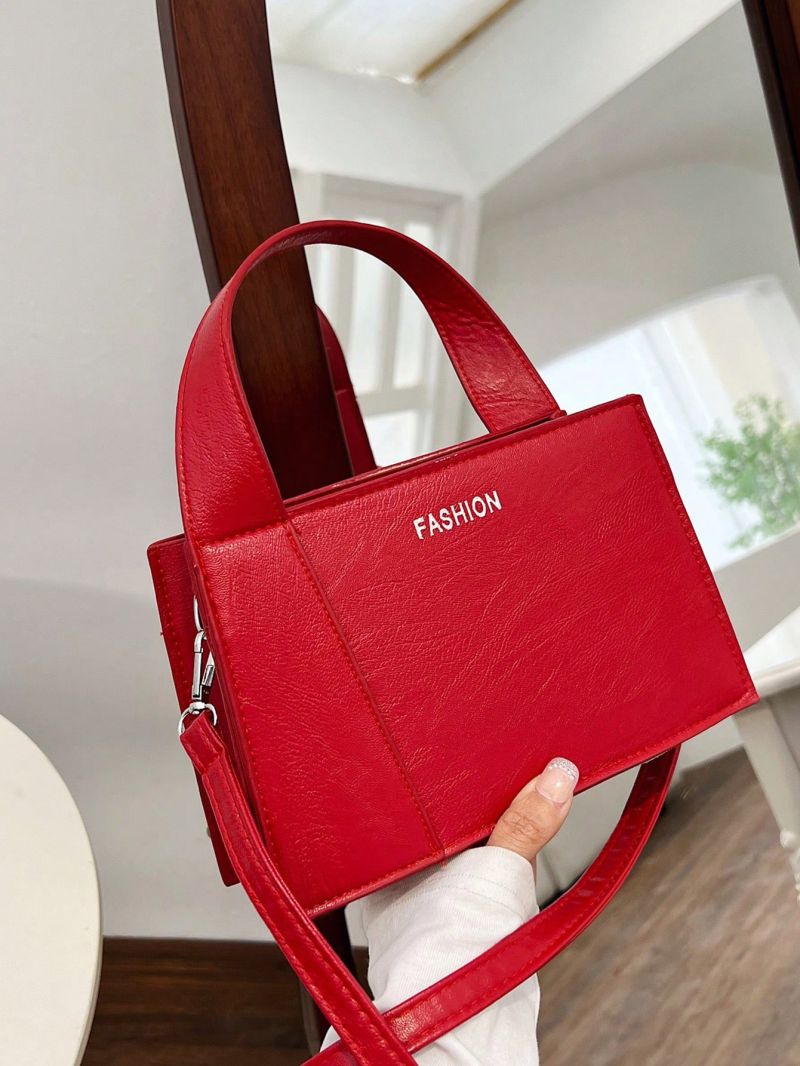 Small Square Bag Letter Detail Top Handle