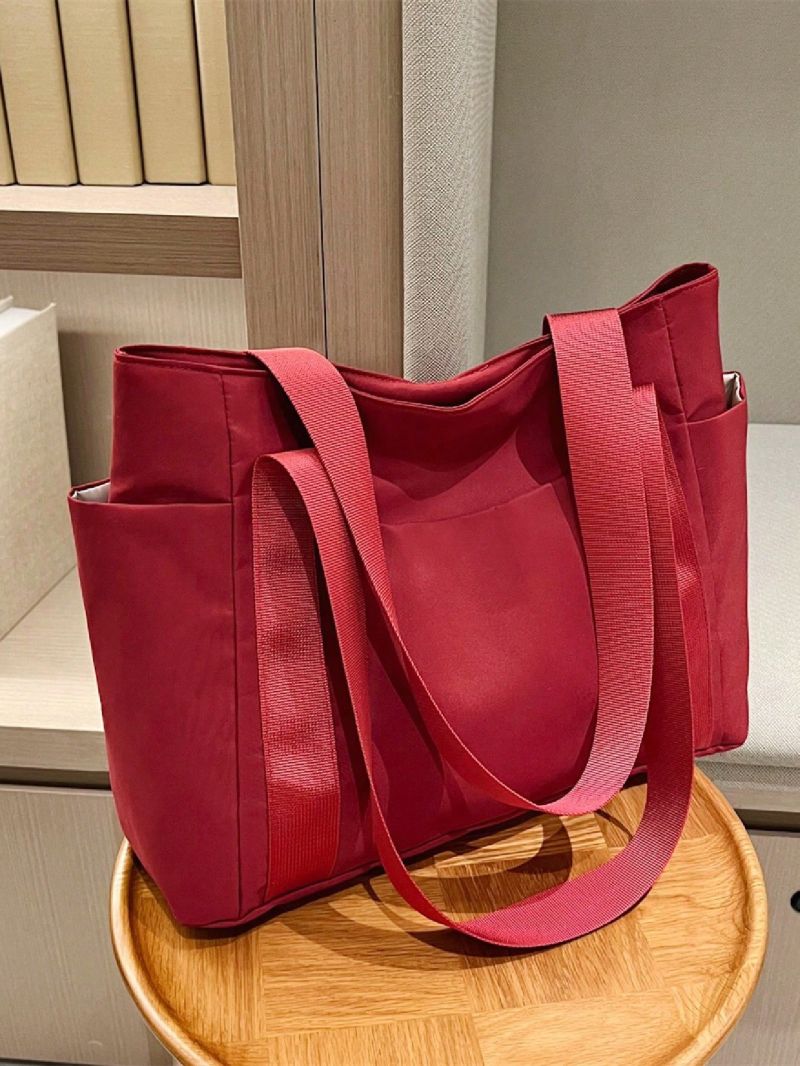 Large Shoulder Tote Bag Red Minimalist For Daily