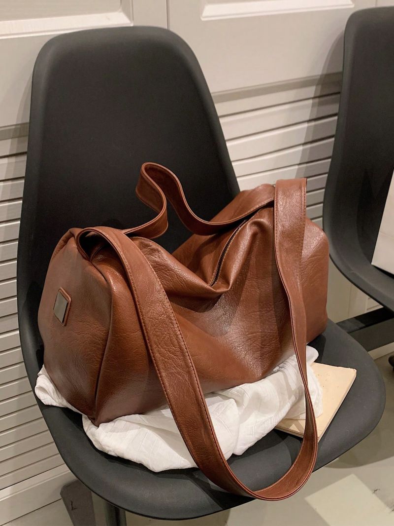 Minimalist Hobo Bag Large Capacity Sliver Zipper Funky