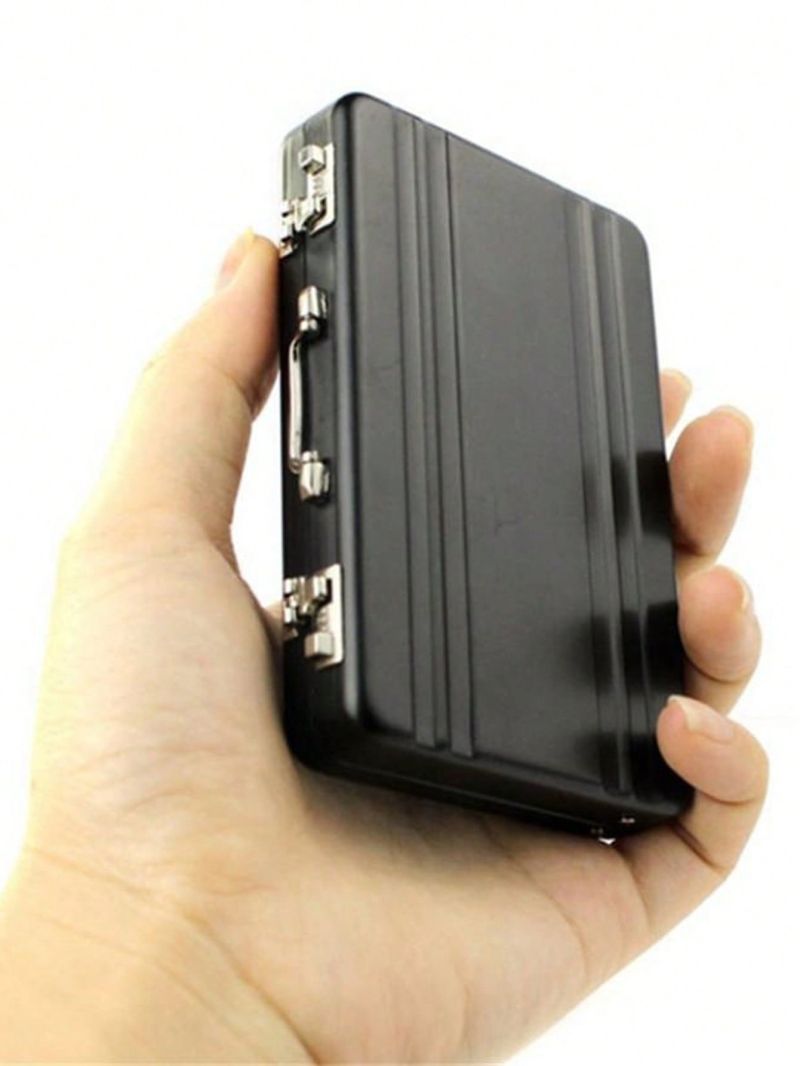 Lock Box Modeling Suitcase Aluminum Metal Business Card Holder Card Case