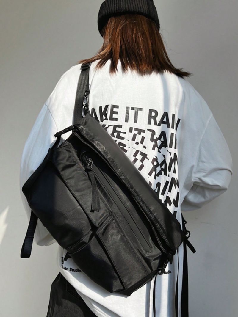 Black Fanny Pack Zipper High-capacity Nylon