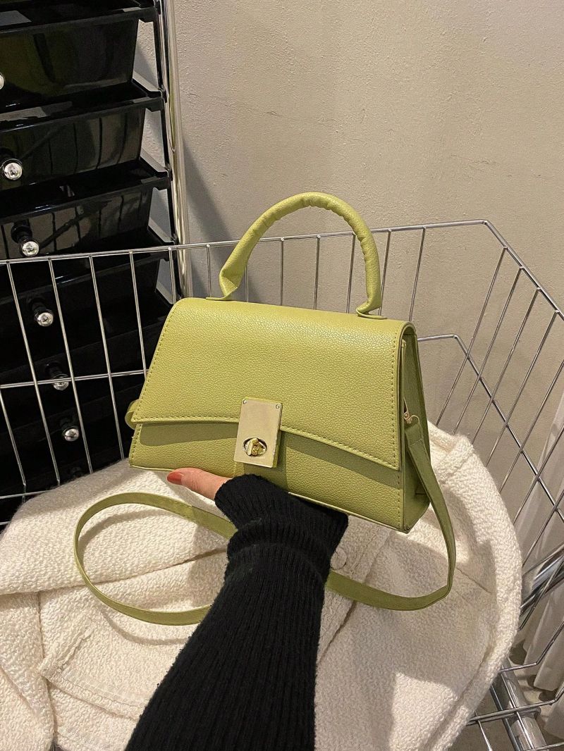 Small Flap Square Bag Turn Lock Minimalist