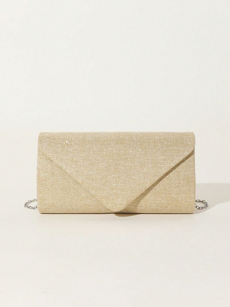 Small Envelope Bag Beige Flap Chain Strap