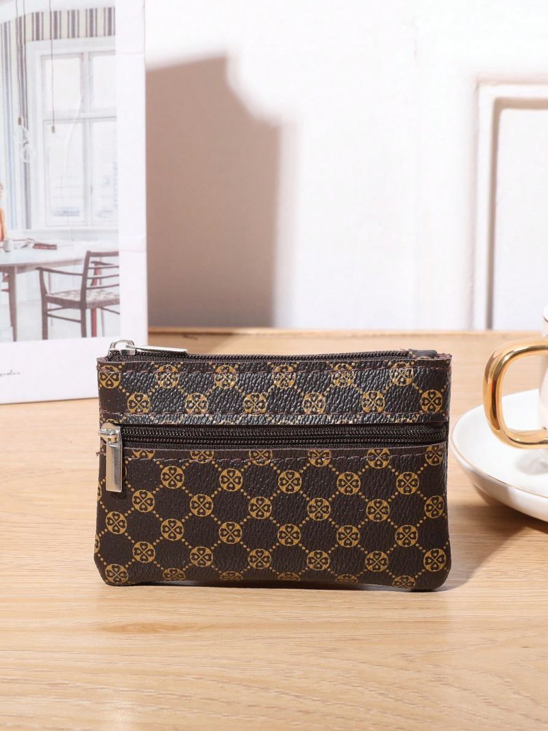 Geometric Pattern Coin Purse Zipper Fashion Style