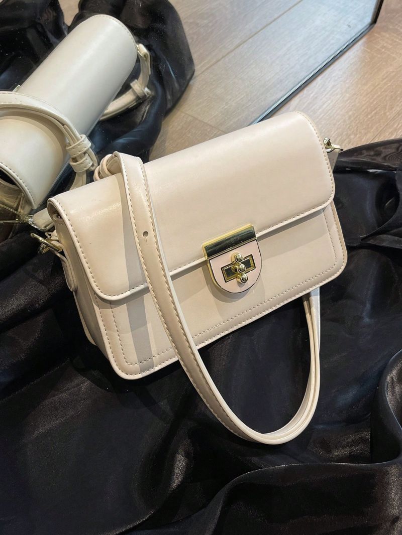 Minimalist Square Bag Small Flap Twist Lock