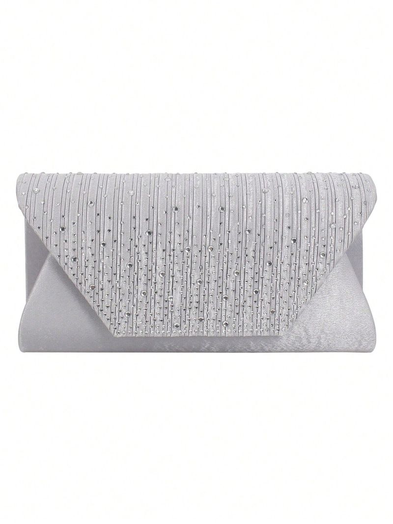 Rhinestone Decor Envelope Bag Flap Glamorous Medium