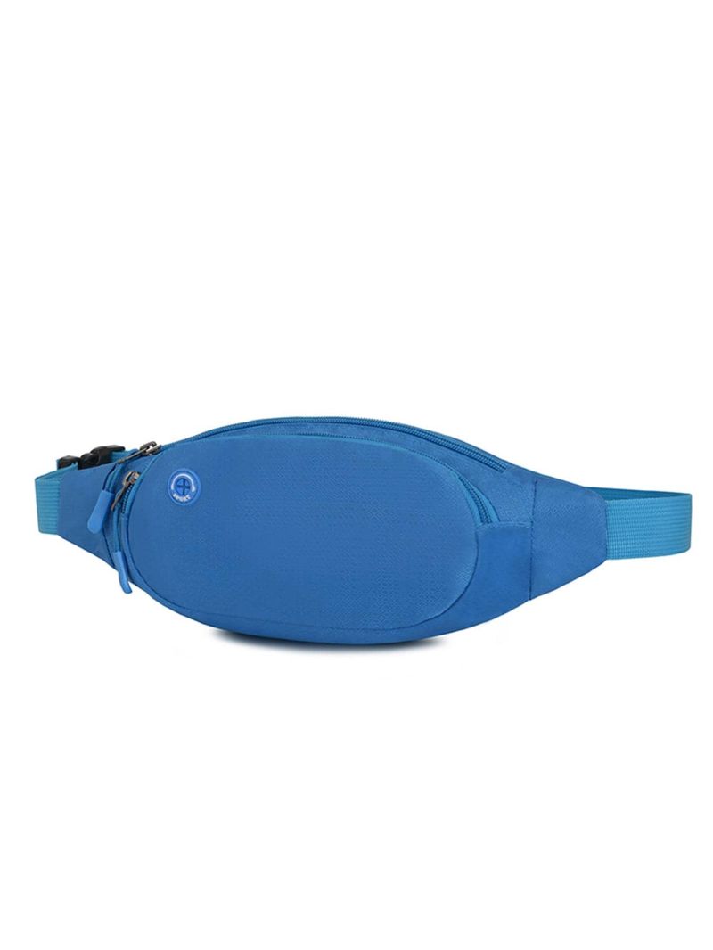 1pc Multi Functional Blue Polyester Running Waist Bag