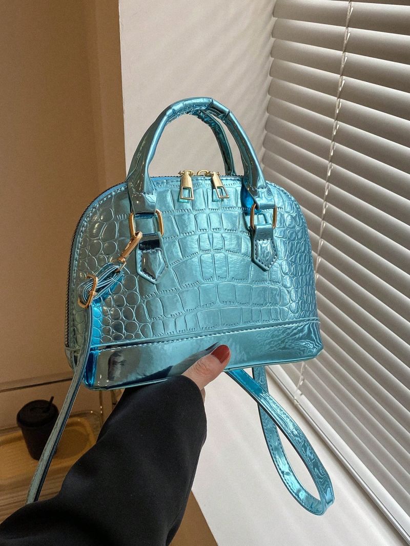 Small Dome Bag Embossed Detail Metallic Funky