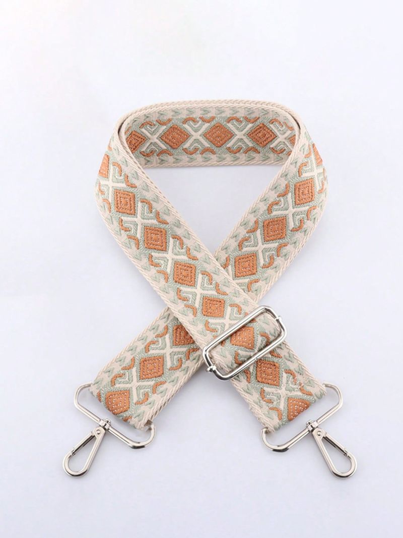 Geometric Pattern Wide Adjustable Strap Polyester