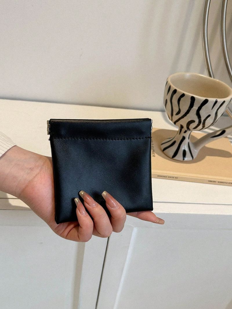 Black Minimalist Coin Purse Lipstick Earphone Storage Bag