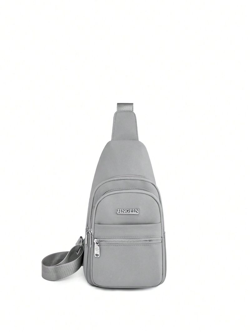 Mini Sling Bag Letter Decor With Zipper